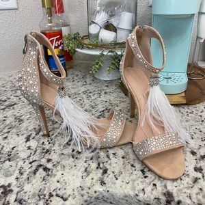 Beaded tassel heels